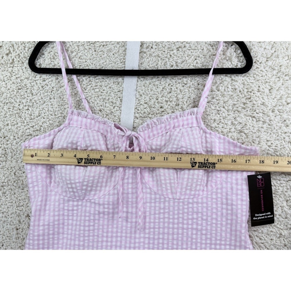 NWT Pink Gingham Cottagecore Milkmaid Mini Dress Coquette Fairycore L Babydoll - Picture 12 of 13